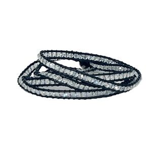 Victoria Emerson Black and Crystal Wrap Bracelet